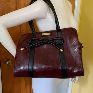 EUC Adrienne Vittadini maroon faux snake satchel